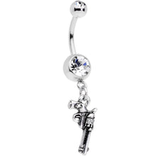 将图片加载到图库查看器，Clear Gem Under the Gun Dangle Belly Ring
