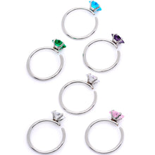 Load image into Gallery viewer, 20G 5/16 Pastel Gem Rhombus Nose Hoop Set of 6
