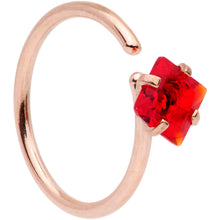 Load image into Gallery viewer, 20G 5/16 Multicolor Single Gem Rose Gold Tone Nose Hoop Set of 6

