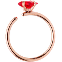 Load image into Gallery viewer, 20G 5/16 Multicolor Single Gem Rose Gold Tone Nose Hoop Set of 6
