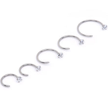 Load image into Gallery viewer, 20G Clear Gem Rhombus Multiple Size Nose Hoop Set of 5
