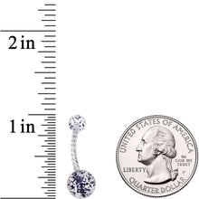 将图片加载到图库查看器，Clearly Coiled Black Glitter Explosion Twisted Belly Ring
