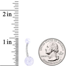Load image into Gallery viewer, Clearly Coiled Clear Glitter Explosion Twisted Belly Ring
