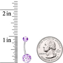 将图片加载到图库查看器，Clearly Coiled Purple Glitter Explosion Twisted Belly Ring
