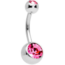 Load image into Gallery viewer, Pink Gem Valentines Day Winged Heart Belly Ring Set of 4
