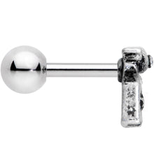 Load image into Gallery viewer, 16G 1/4 Clear Gem Rockin' Revolver Gun Cartilage Tragus Earring
