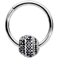 将图片加载到图库查看器，16G 3/8 Tiny Texture Pattern Bead Hinged Segment Ring
