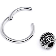 将图片加载到图库查看器，16G 3/8 Tiny Texture Pattern Bead Hinged Segment Ring
