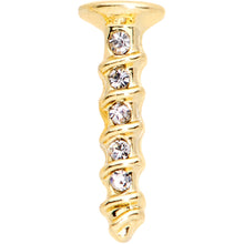 Load image into Gallery viewer, 16G 1/4 Clear Gem Gold Tone Screw Cartilage Tragus Earring
