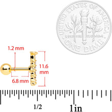 Load image into Gallery viewer, 16G 1/4 Clear Gem Gold Tone Screw Cartilage Tragus Earring
