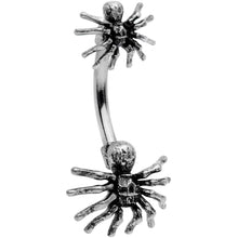 将图片加载到图库查看器，Creepy Crawly Spider Critters Double Mount Belly Ring
