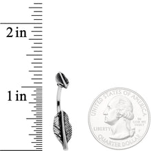 将图片加载到图库查看器，Southwestern Feathers Double Mount Belly Ring
