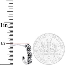 Load image into Gallery viewer, 20G Ring of Roses Faux Hoop L Shaped Nose Ring
