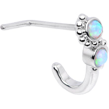 将图片加载到图库查看器，20G White Faux Opal Swirl Faux Hoop L Shaped Nose Ring
