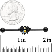 Load image into Gallery viewer, 14G Aurora Gem Black Busy Bee Industrial Barbell 38mm
