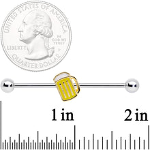 Load image into Gallery viewer, 14G St Patricks Day Frosty Beer Mug Barbell Industrial 38mm
