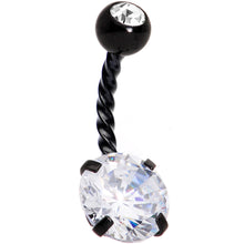 将图片加载到图库查看器，Clear Gem Black Thoroughly Twisted Belly Ring Set of 4
