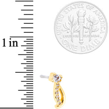 Load image into Gallery viewer, 20G 1/4 Clear CZ Gold Tone Twining Strands Nose Bone
