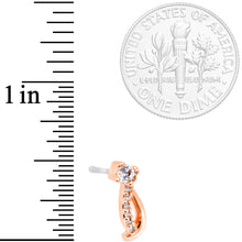 Load image into Gallery viewer, 20G 1/4 Clear CZ Rose Gold Tone Twining Strands Nose Bone
