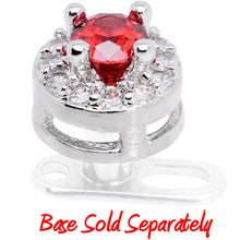 Load image into Gallery viewer, 14G Clear Red CZ Two Tier Externally Threaded Dermal Anchor Top
