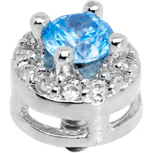 将图片加载到图库查看器，14G Light Blue CZ Two Tier Externally Threaded Dermal Anchor Top
