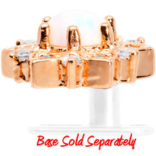 Load image into Gallery viewer, 14G White Faux Opal Rose Gold Tone Floral Glam Dermal Anchor Top
