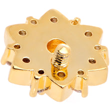 Load image into Gallery viewer, 14G White Faux Opal Gold Tone Floral Glam Dermal Anchor Top
