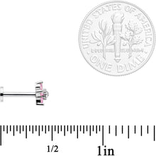 将图片加载到图库查看器，16G 5/16 Clear Pink CZ Gem Star Internally Threaded Labret Tragus
