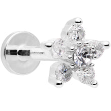 Load image into Gallery viewer, 16G 5/16 Clear CZ Star Internally Threaded Labret
