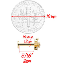 Load image into Gallery viewer, 16G 5/16 Clear CZ Star Gold Tone Internally Threaded Labret
