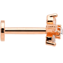 Load image into Gallery viewer, 16G 5/16 Clear CZ Star Rose Gold Tone Internally Threaded Labret
