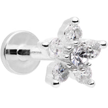 Load image into Gallery viewer, 16G 1/4 Clear CZ Star Internally Threaded Labret
