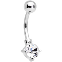 Load image into Gallery viewer, Clear Aurora Gem Maple Leaf Dangle Belly Ring Set of 4
