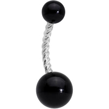 将图片加载到图库查看器，Black Pearlescent Totally Twisted Belly Ring
