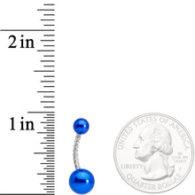 将图片加载到图库查看器，Blue Pearlescent Totally Twisted Belly Ring
