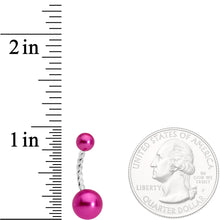将图片加载到图库查看器，Purple Pearlescent Totally Twisted Belly Ring
