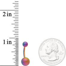 Load image into Gallery viewer, Rainbow Anodized Tastefully Twisted Belly Ring
