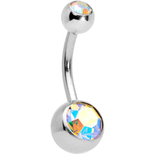 Load image into Gallery viewer, Aurora Gem White Faux Opal Angel Wings Belly Ring Set of 3
