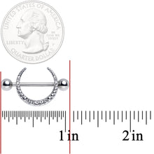 将图片加载到图库查看器，14G 9/16 Clear Gem Sliver Crescent Moon Nipple Shield Set
