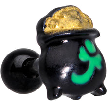 Load image into Gallery viewer, 16G 1/4 Pot o Gold St Patricks Day Cartilage Tragus Earring
