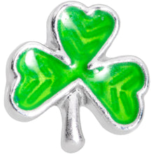 Load image into Gallery viewer, 16G 1/4 Green St Patricks Day Shamrock Cartilage Tragus Earring
