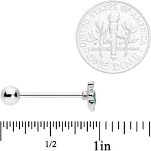 Load image into Gallery viewer, Green St Patricks Day Lucky Shamrock Barbell Tongue Ring
