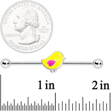 将图片加载到图库查看器，14G Yellow Easter Chick Industrial Barbell 38mm

