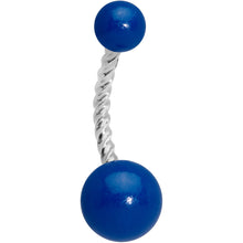 将图片加载到图库查看器，Blue Glow in the Dark Totally Twisted Belly Ring
