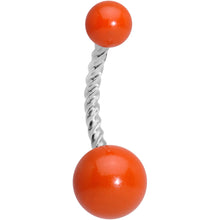 Load image into Gallery viewer, Orange Glow in the Dark Totally Twisted Belly Ring
