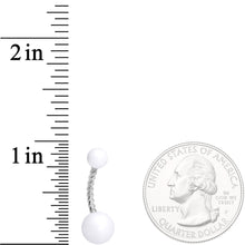 Load image into Gallery viewer, White Glow in the Dark Totally Twisted Belly Ring
