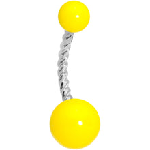 Load image into Gallery viewer, Yellow Glow in the Dark Totally Twisted Belly Ring
