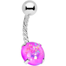 Load image into Gallery viewer, Pink Faux Opal Cute Colors Twisted Belly Ring
