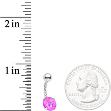 Load image into Gallery viewer, Pink Faux Opal Cute Colors Twisted Belly Ring
