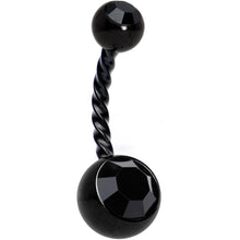 将图片加载到图库查看器，Black Gem Black Totally Twisted Belly Ring Set of 2
